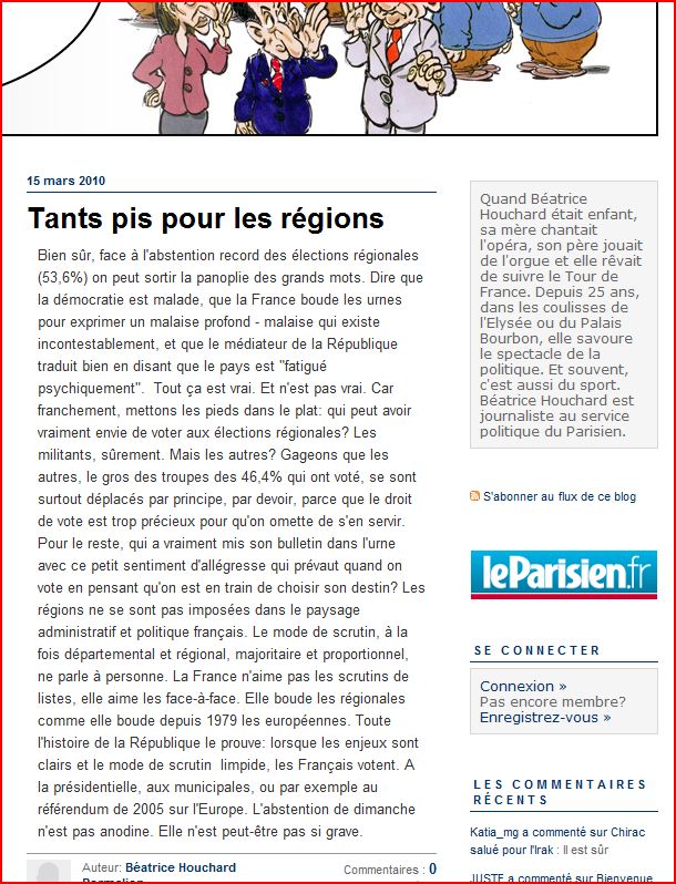 Tants pis pour les régions